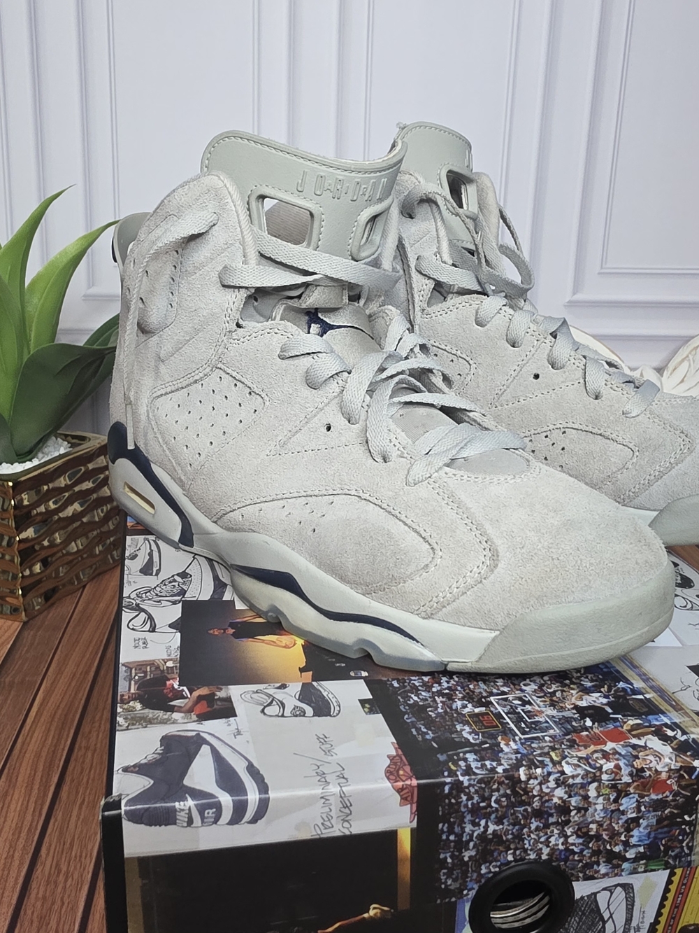 Nike Air Jordan 6 Retro Georgetown Men’s 10.5 Magnet Navy Suede CT8529-012 Box